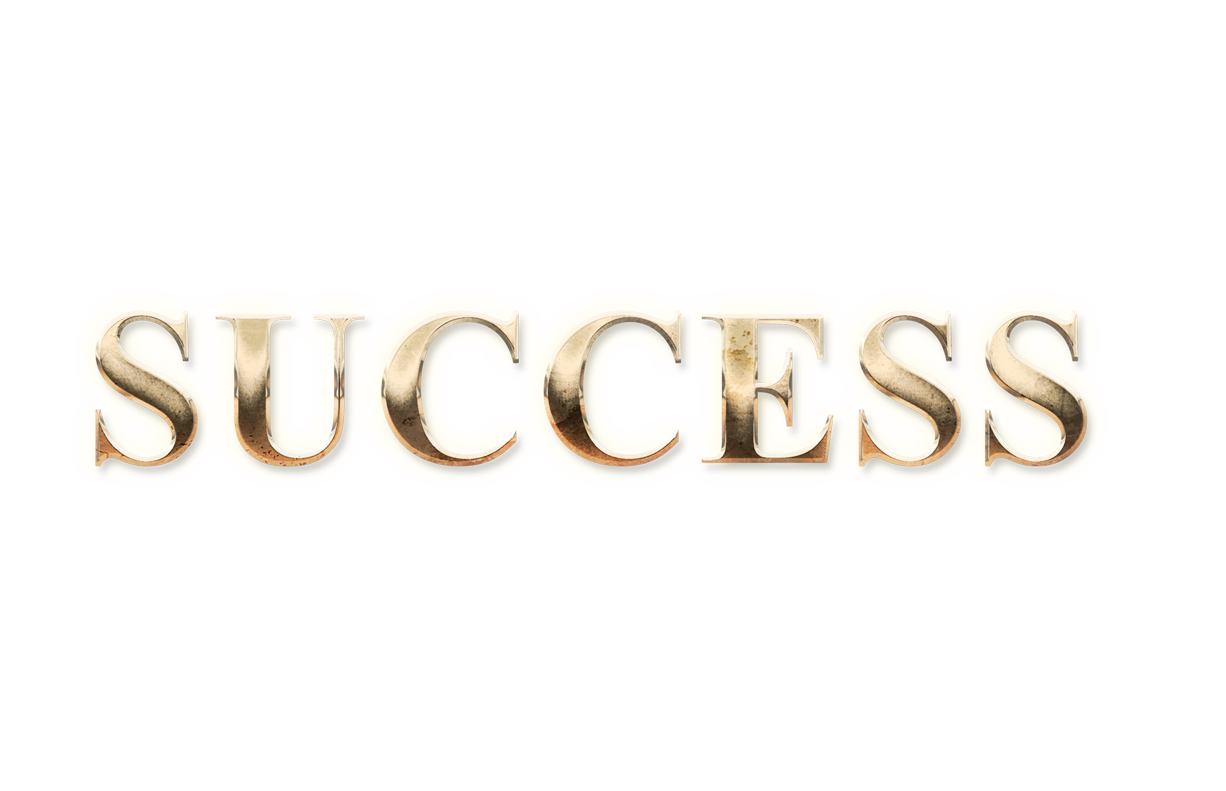 WORD SUCCESS text effects art typography PNG images free